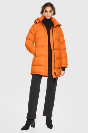 Orolay Puff-O Hip-Length Down Puffer Jacket in Orange at Nordstrom, Size X-Large