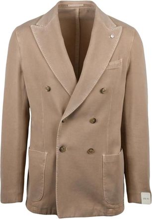L.B.M. 1911 Blazer Doppiopetto - Heren - Blazers - Beige - XL - Katoen - Jassen
