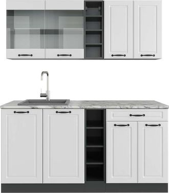 Vicco Cocina Vers&aacute;til R-line, Casa De Campo Blanca/antracita, 160 Cm, Et M&aacute;rmol