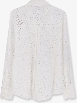MC2 Saint Barth Womens Shirt Cristal Broderie Anglaise White Cotton