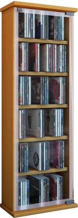 ebuy24 Ebuy24 - Vcm Cd Estante Madera Armario Cd Con Puertas De Vidrio De Seguridad Esg Para 204 Cd O 72 Dvds Dimensiones: Al. 92 X An. 31 X T. 18 Cm Estante