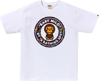 A Bathing Ape Neon Camo Milo Busy Works T-Shirt White 2L30-110-009-WHT
