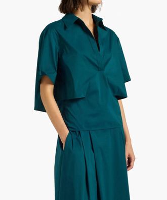 Liviana Conti Selena Half Sleeves Blouse In Eucalipto