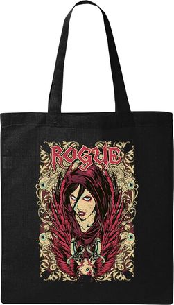 Generic Rogue Fantasy Lady Dagger Art Natural Ecological Cotton Tote Bag Black