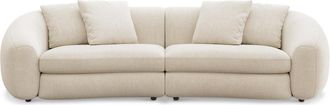 Castlery Fable Sofa Customized, Performance Linen Weave, Cream, Spill Resistant, Ultra Deep Seats for Sofas, Castlery
