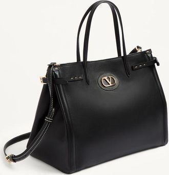 Valentino Garavani Borsa Shopping Media Valentino Garavani Antibes In Vitello Donna NERO UNI