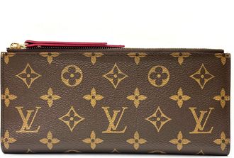 Louis Vuitton Monogram Brown Red Color Monogram Long Wallet (Bi-Fold) (Pre-Owned)