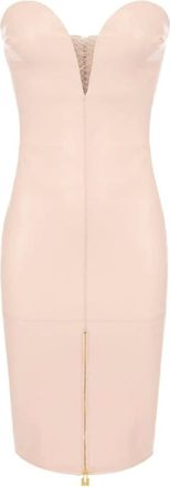 Elisabetta Franchi Dames, Jurken, Beige, Maat: 2XL Leer