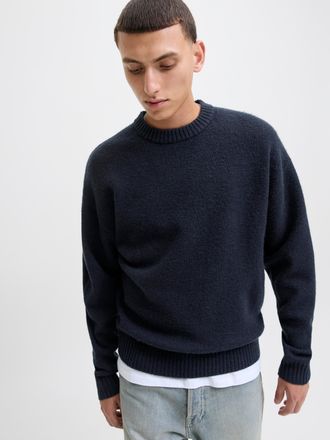 Jack & Jones Strickpullover JACK & JONES JJESOHO OLLIE KNIT CREW NECK SN, Herren, Gr. XL, blau (sky captain), Strick, Obermaterial: 51% Polyester, 41% Polyacryl, 5