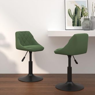 vidaXL Vidaxl - Sillas De Comedor Giratorias 2 Unidades Terciopelo Verde Oscuro