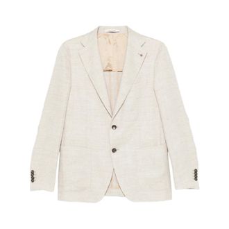 Tagliatore Blazers, male, Beige, Size: M Peak-lapel Blazer