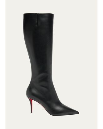 Christian Louboutin 80mm Miss Z Leather Knee-High Boots