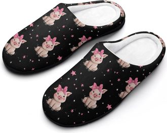 Generic Cute Pigs Mens Slippers Comfortable And Non-slip Cotton Slipper Shoe for House