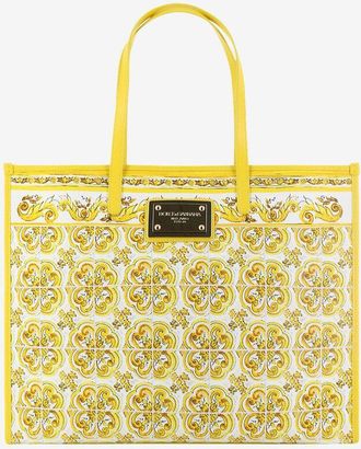 Dolce & Gabbana Grosser Segeltuchshopper Majolika