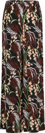 P.A.R.O.S.H. Womens Printed High-rise Trousers - Black viscose - Size Large