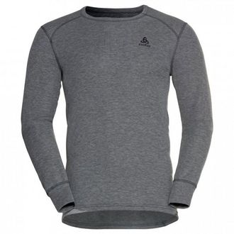 Odlo Base Layer Top Crew Neck L/S Active Warm Eco Kunstfaserunterwäsche für Herren | grau