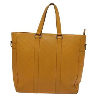 Louis Vuitton Tadao Damier Infini Leather Yellow Leather Handbag (Pre-Owned)