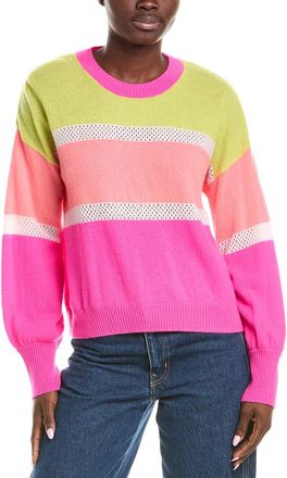 Brodie Stripe Balloon Sleeve Cashmere Sweater