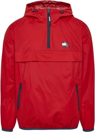 Tommy Jeans Jassen, Heren, Rood, L, Nylon, Opvouwbaar Windjack