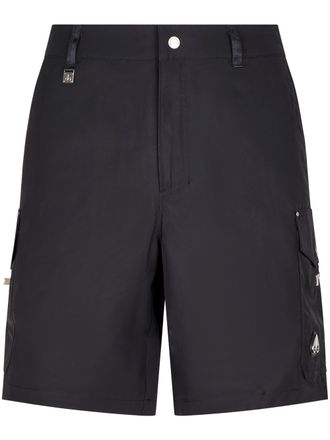 Moose Knuckles Tailored Black Cargo Shorts with Flap