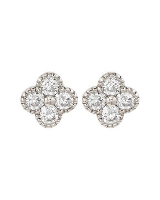 Suzy Levian 14K 0.70 Ct. Tw. Diamond Clover Studs
