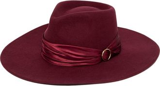 San Diego Hat Company Satin Ribbon Fedora in Red at Nordstrom Rack