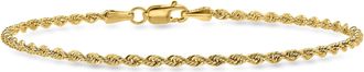 Ross-Simons 2mm 14kt Yellow Gold Rope-Chain Bracelet