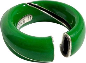 Bottega Veneta Green Band Ring (Pre-Owned)