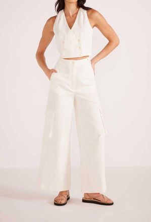 Minkpink Lottie Halter Neck Vest In White