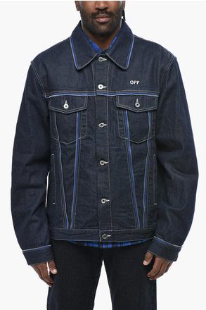 Off-white Dark Wash Denim Jacket ZIP SKATE size Xl