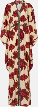 Johanna Ortiz Abito lungo in seta con decorazioni