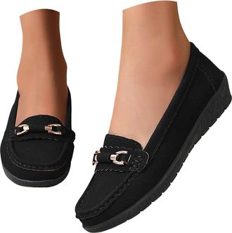 Generic Shoes for Women UK,Women Leather Loafer Shoes,with Arch Support Fashion Lightweight Breathable Slip On Flat Loafers,Light Weight Round Toe Business Wa