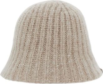 Brunello Cucinelli Beige Knitted Bucket Hat