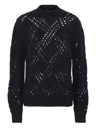 Jil Sander geometric-pattern knit sweater - men - Virgin Wool - 50 - Black