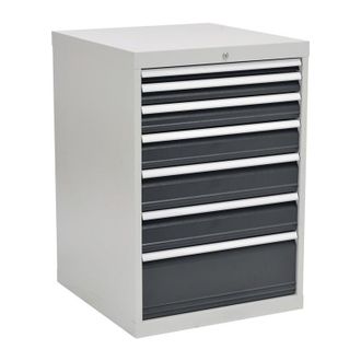OEM Armario De Cajones A1019xl705xf736mm Gris Claro / Gris 7 Cajones, Extensi&oacute;n Completa