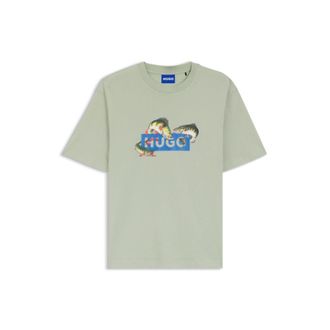 HUGO BOSS Printed-artwork T-shirt in cotton jersey