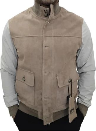 The Jack Leathers Tribeca Mix. 119 Jas - Heren - Leren en Su&egrave;de Jassen - Beige - M - Leer - Jassen
