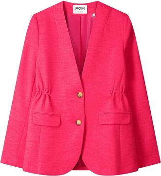 Pom Amsterdam Jassen, Dames, Roze, XL, Leer, Blazer