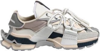 Dolce & Gabbana Mens Fashion Sneakers Laceup - Ivory Leather - Size EU 44