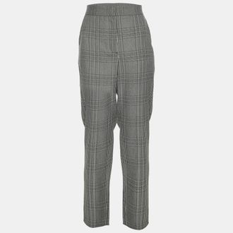Maje Grey Checked Gabbardine Trousers