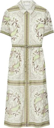 Tory Burch Cinched Dress - Dames - Shirt Kleedjes - Veelkleurig - L - Katoen - Kleedjes