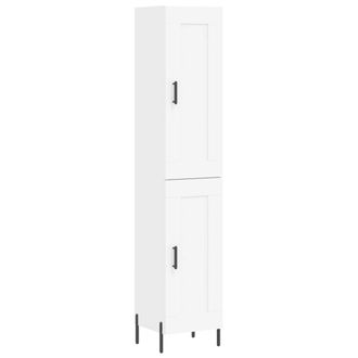 vidaXL Aparador Alto Madera Contrachapada Blanco 34,5x34x180 Cm Vidaxl