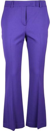 Ql2 Quelledue Pantalone Dritto - Dames - Wijde Broeken - Paars - M - Wol - Broeken