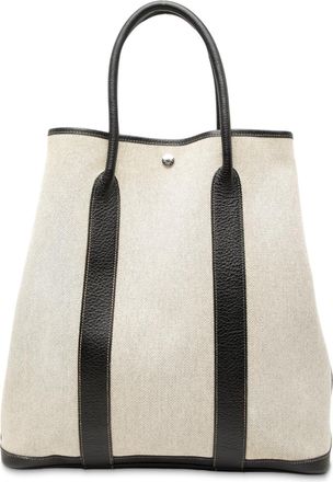 Herm&egrave;s Pre-owned Womens Toile And Buffalo Leather Garden File 37 - Ivory Textile - One Size