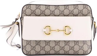 Gucci Horsebit 1955 Flap Pocket Camera Bag GG Coated Canvas and Leather Small crossbody bag - Bruin