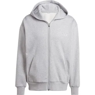 adidas SZN Fleece Full Zip Hoodie in Medium Grey Heather at Nordstrom, Size Xxx-Large