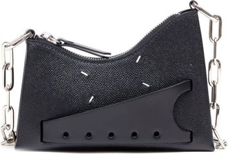 Maison Margiela micro Snatched leather shoulder bag - unisex - Calf Leather/Polyester/Metal - One Size - Black