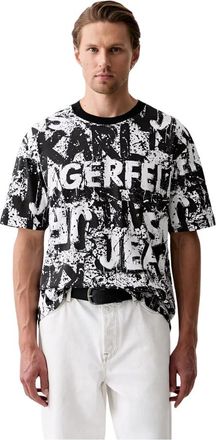 Karl Lagerfeld T-shirt met all-over logoprint - Heren - T-shirts - Veelkleurig - S - Katoen - Tops