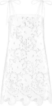 Dolce & Gabbana embroidered mesh minidress - women - Polyester/Cotton - 36 - White