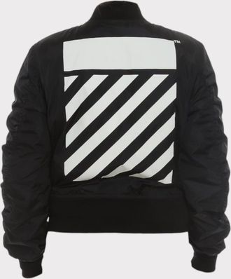 Off-white Womens Diag Bomber Black - Size Medium